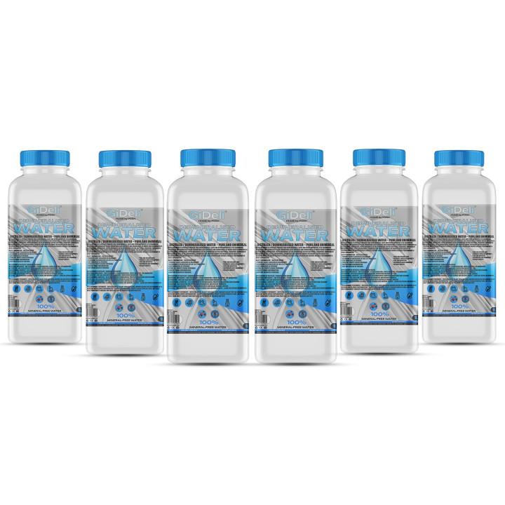 Demineralisiertes Destilliertes Wasser 6L - Rein | GiDeli
