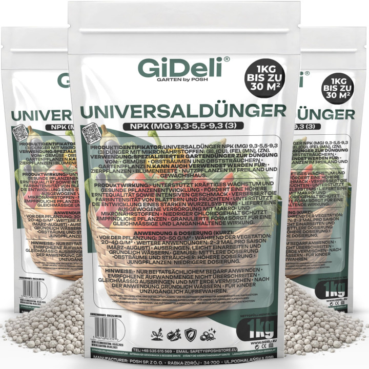 Universaldünger 3kg - NPK Gartendünger chloridarm | GiDeli