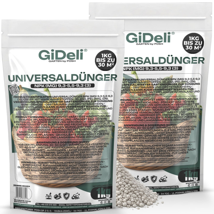 Universaldünger 2kg - NPK Gartendünger chloridarm | GiDeli