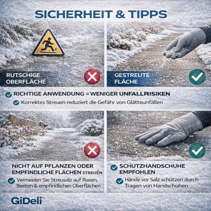Streusalz 25kg - Tausalz Winter Glätte Eis Schnee | GiDeli