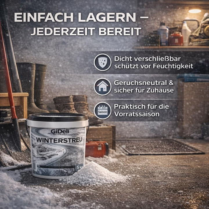 Streusalz 5kg - Tausalz Winter Glätte Eis Schnee | GiDeli