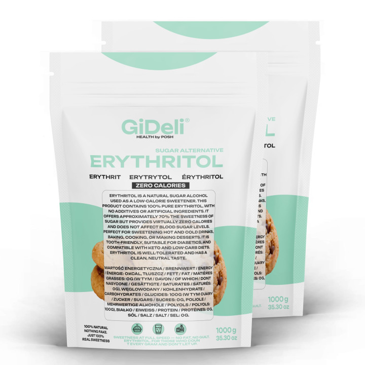 Erythrit 2kg - Zuckerersatz Kalorienfrei Low Carb | GiDeli