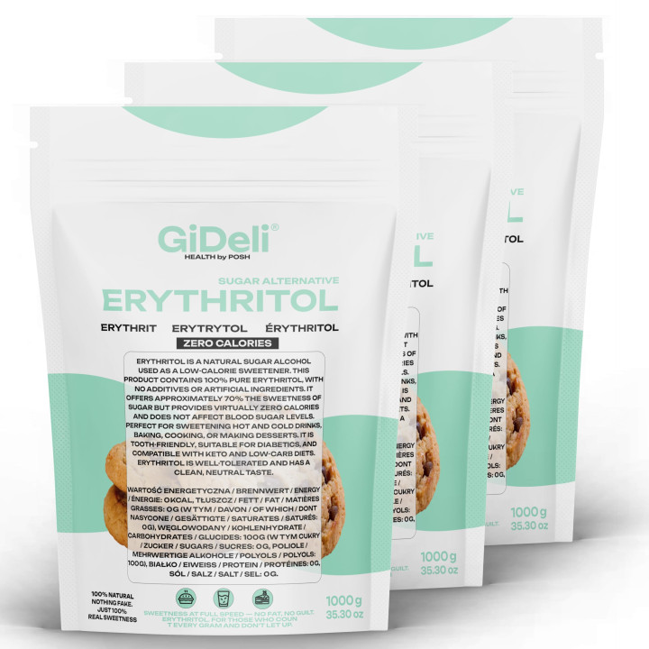 Erythrit 3kg - Zuckerersatz Kalorienfrei Low Carb | GiDeli