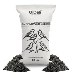 Sonnenblumenkerne 20kg Schwarz Naturrein Wildvögel Pferde Kleintiere GiDeli