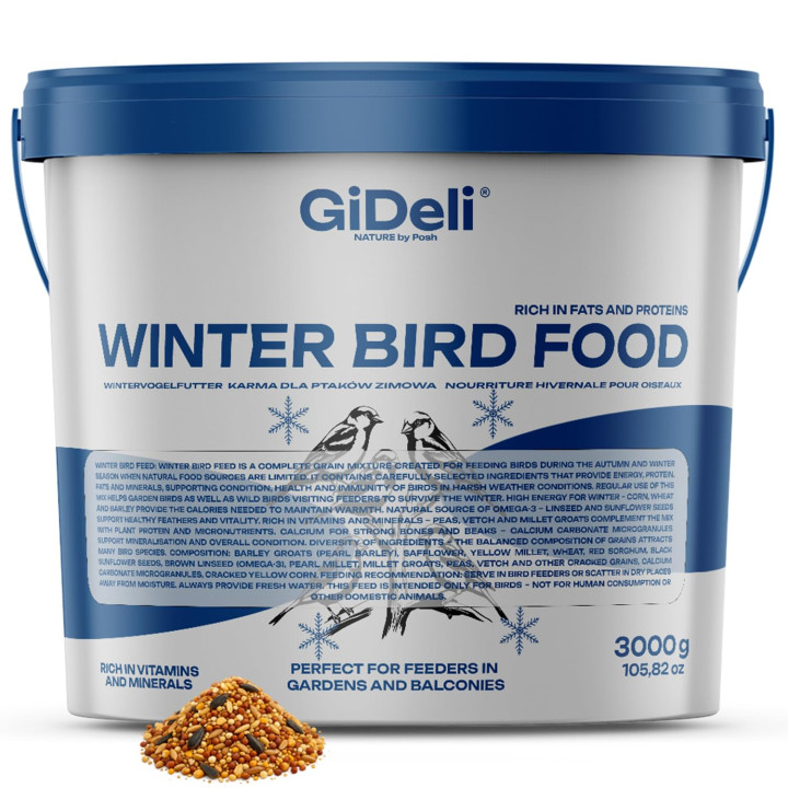 Wildvogelfutter Winter 3kg - Streufutter Ganzjährig | GiDeli
