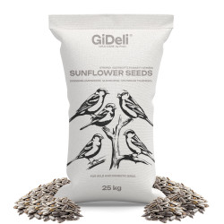 Sonnenblumenkerne Gestreift 25kg Wildvogelfutter Streufutter Ganzjährig GiDeli