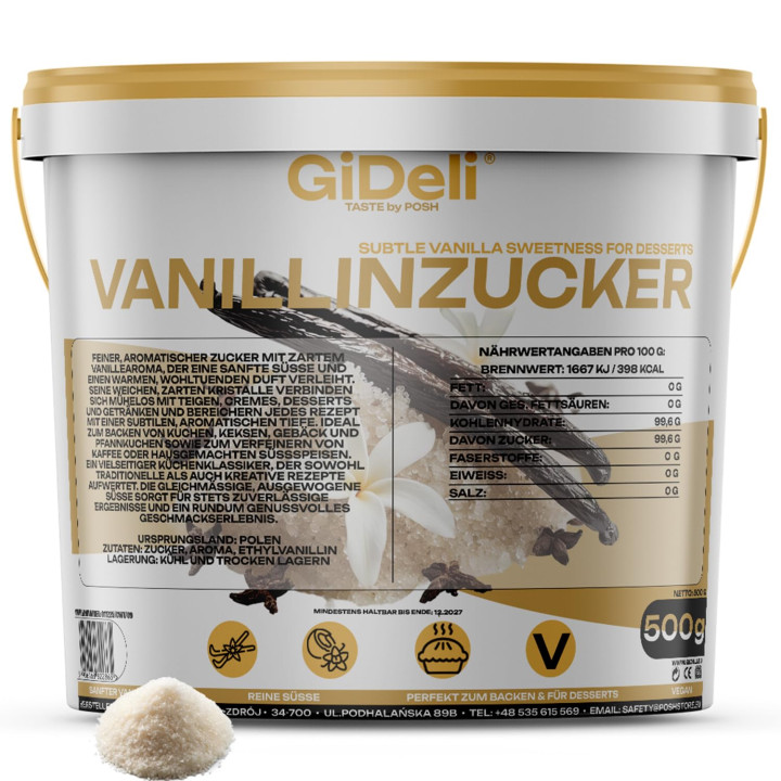 Vanillinzucker 500g - Intensiv Vanille Aroma | GiDeli