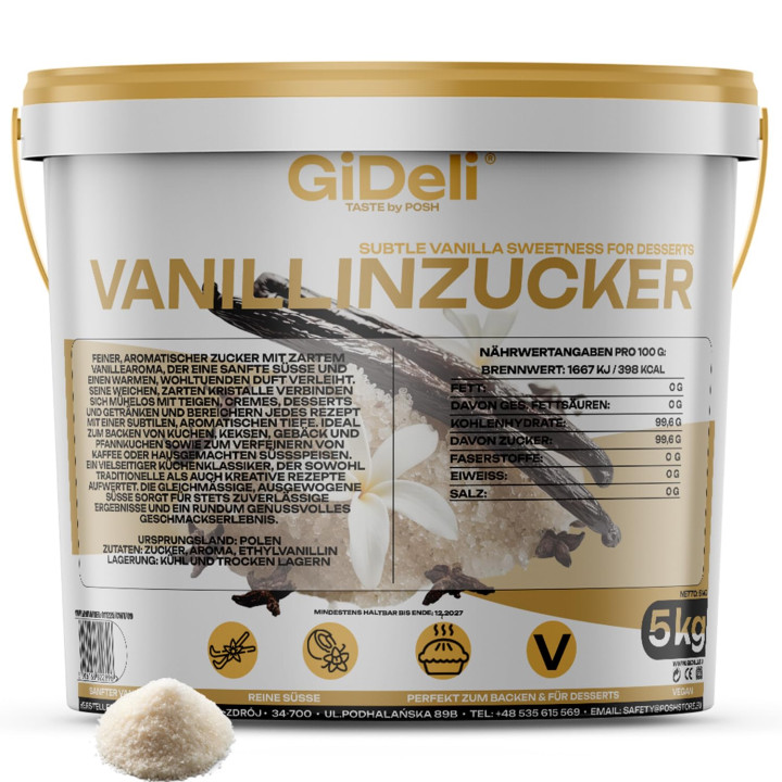 Vanillinzucker 5kg - Intensiv Vanille Aroma | GiDeli