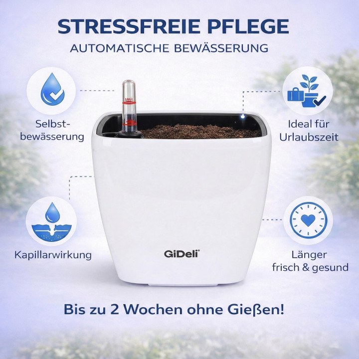 Selbstbewässernder Blumentopf Übertopf | GiDeli
