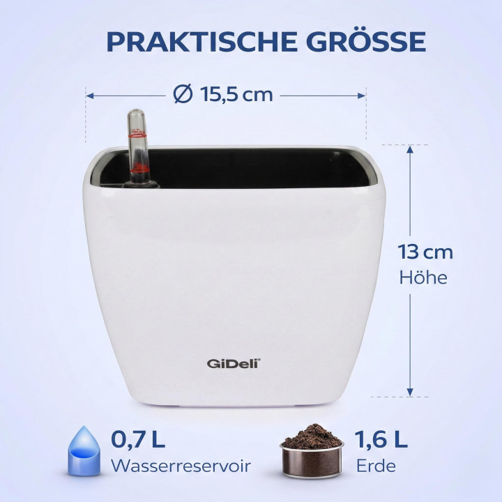 Selbstbewässernder Blumentopf Übertopf | GiDeli
