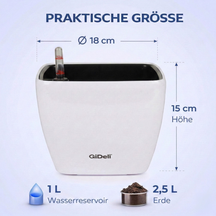 Selbstbewässernder Blumentopf Übertopf | GiDeli