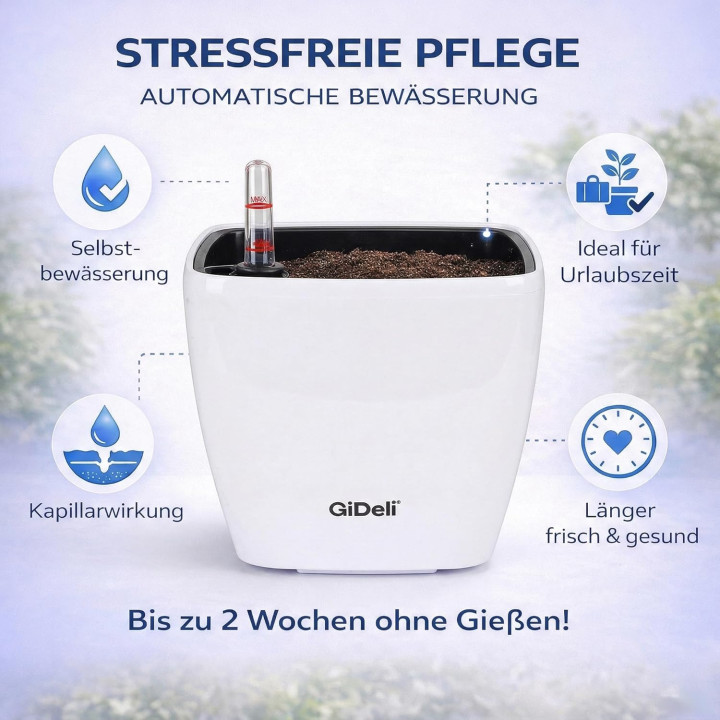 Selbstbewässernder Blumentopf Übertopf | GiDeli