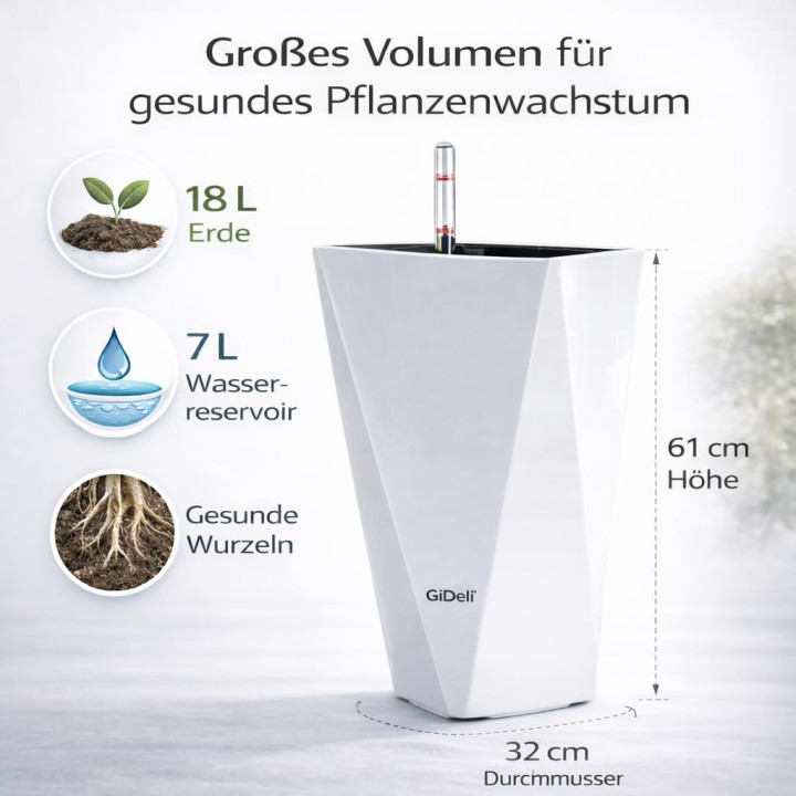 Selbstbewässernder Blumentopf Übertopf | GiDeli