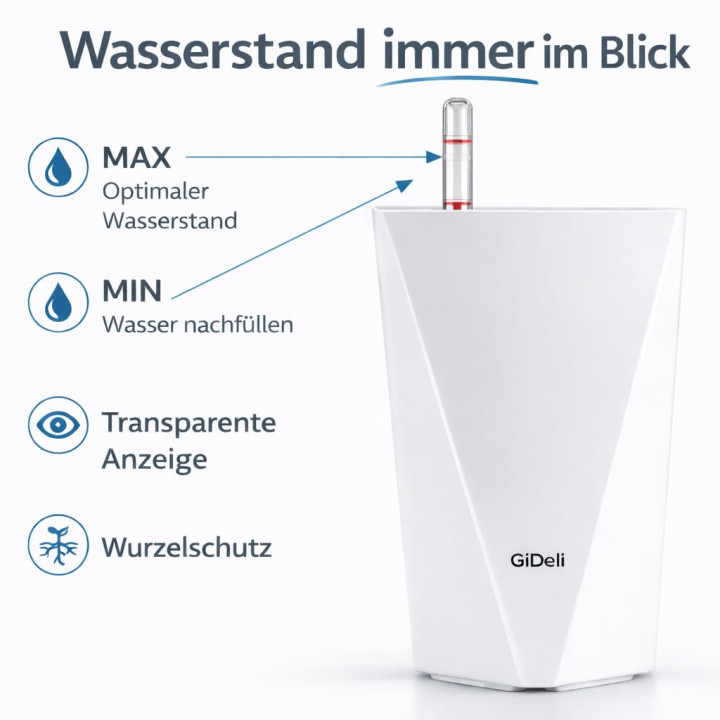 Selbstbewässernder Blumentopf Übertopf | GiDeli
