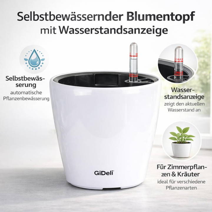 Selbstbewässernder Blumentopf Übertopf | GiDeli