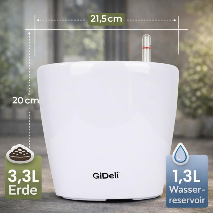 Selbstbewässernder Blumentopf Übertopf | GiDeli