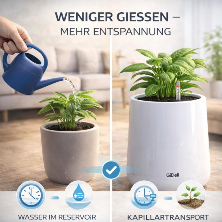 Selbstbewässernder Blumentopf Übertopf | GiDeli