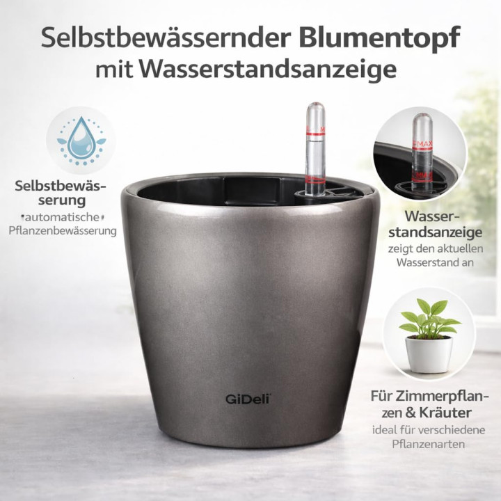 Selbstbewässernder Blumentopf Übertopf | GiDeli