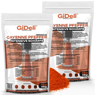 Cayennepfeffer 2kg - Gemahlen Chilipulver Scharf | GiDeli