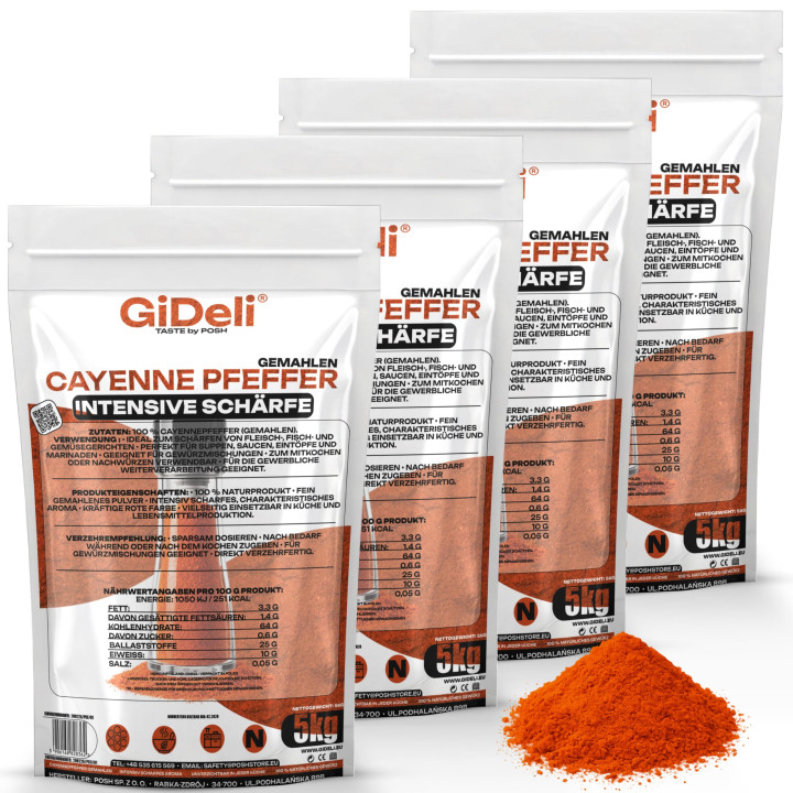 Cayennepfeffer 20kg - Gemahlen Chilipulver Scharf | GiDeli