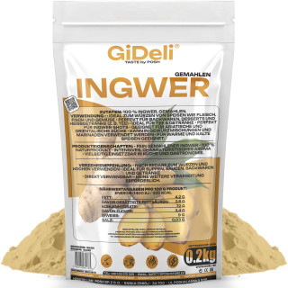 Ingwerpulver 200g - Gemahlen Ingwer Naturrein Tee | GiDeli
