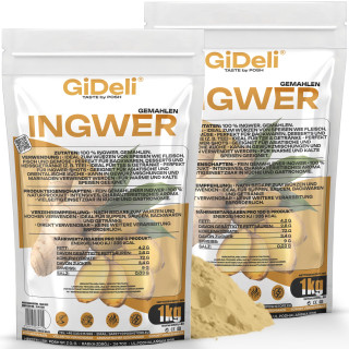 Ingwerpulver 2kg - Gemahlen Ingwer Naturrein Tee | GiDeli