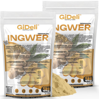 Ingwerpulver 10kg - Gemahlen Ingwer Naturrein Tee | GiDeli