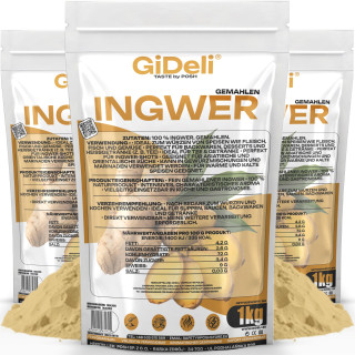 Ingwerpulver 3kg - Gemahlen Ingwer Naturrein Tee | GiDeli