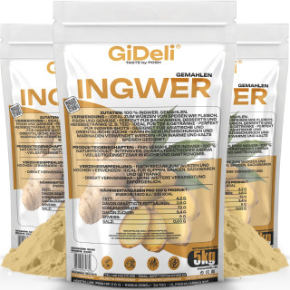 Ingwerpulver 15kg - Gemahlen Ingwer Naturrein Tee | GiDeli