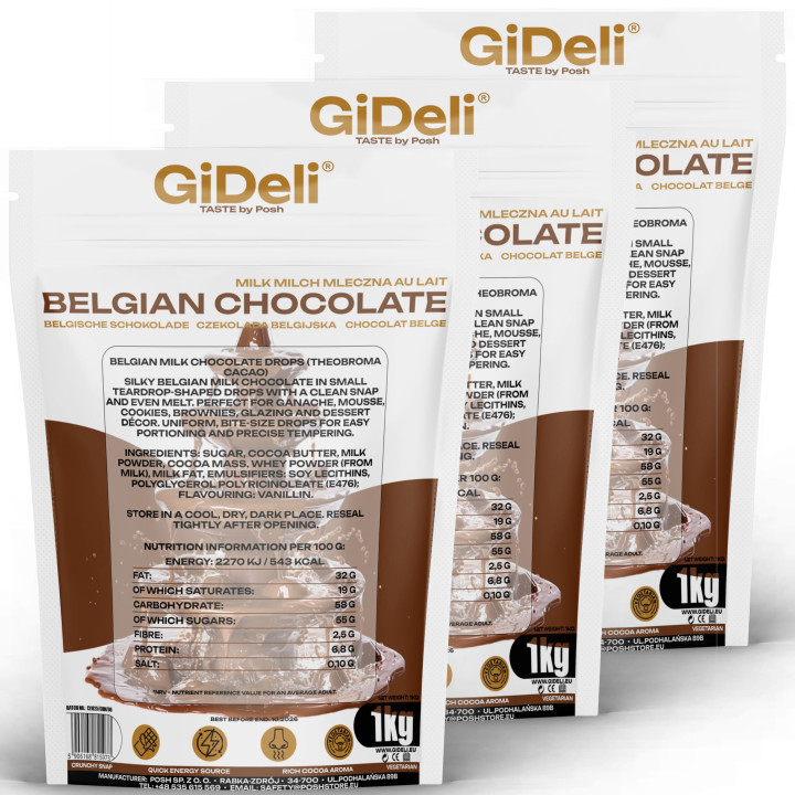 Belgische Schokolade 3kg - Kuvertüre Kakao für | GiDeli