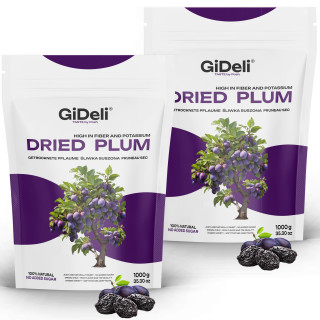 Getrocknete Pflaumen 2kg - Ohne Stein Ungesüßt | GiDeli